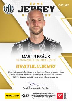 2022-23 SportZoo Fortuna:Liga - Game Jersey Auto #GJS-MK Martin Kralik Back