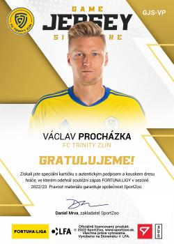 2022-23 SportZoo Fortuna:Liga - Game Jersey Auto #GJS-VP Vaclav Prochazka Back