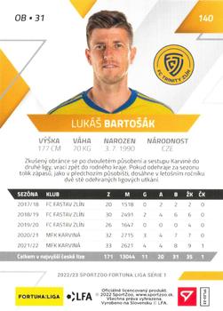 2022-23 SportZoo Fortuna:Liga - Promos #140 Lukas Bartosak Back