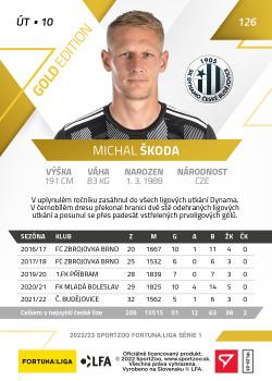 2022-23 SportZoo Fortuna:Liga - Limited Edition Gold #126 Michal Skoda Back