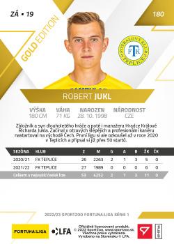 2022-23 SportZoo Fortuna:Liga - Limited Edition Gold #180 Robert Jukl Back