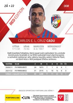 2022-23 SportZoo Fortuna:Liga - Limited Edition Red #8 Carlos Cadu Back