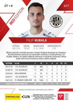 2022-23 SportZoo Fortuna:Liga - Limited Edition Red #77 Filip Kubala Back