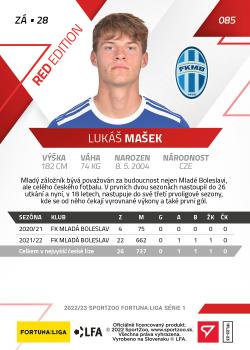 2022-23 SportZoo Fortuna:Liga - Limited Edition Red #85 Lukas Masek Back