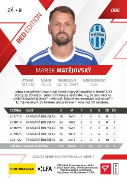 2022-23 SportZoo Fortuna:Liga - Limited Edition Red #86 Marek Matejovsky Back