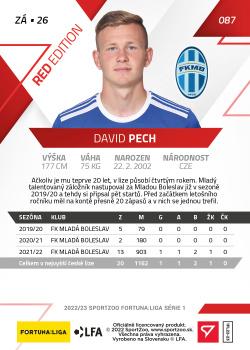 2022-23 SportZoo Fortuna:Liga - Limited Edition Red #87 David Pech Back