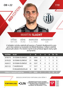 2022-23 SportZoo Fortuna:Liga - Limited Edition Red #119 Martin Sladky Back