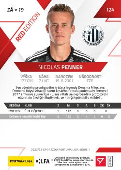 2022-23 SportZoo Fortuna:Liga - Limited Edition Red #124 Nicolas Penner Back