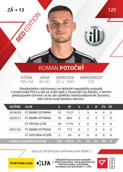 2022-23 SportZoo Fortuna:Liga - Limited Edition Red #125 Roman Potocny Back