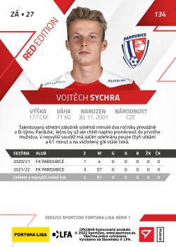 2022-23 SportZoo Fortuna:Liga - Limited Edition Red #134 Vojtech Sychra Back