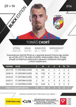 2022-23 SportZoo Fortuna:Liga - Limited Edition Black #14 Tomas Chory Back