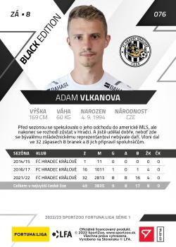 2022-23 SportZoo Fortuna:Liga - Limited Edition Black #76 Adam Vlkanova Back