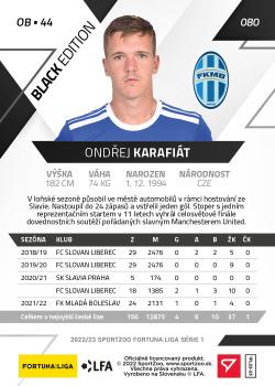 2022-23 SportZoo Fortuna:Liga - Limited Edition Black #80 Ondrej Karafiat Back