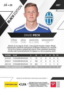 2022-23 SportZoo Fortuna:Liga - Limited Edition Black #87 David Pech Back