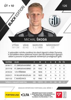 2022-23 SportZoo Fortuna:Liga - Limited Edition Black #126 Michal Skoda Back