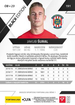 2022-23 SportZoo Fortuna:Liga - Limited Edition Black #191 Jakub Sural Back
