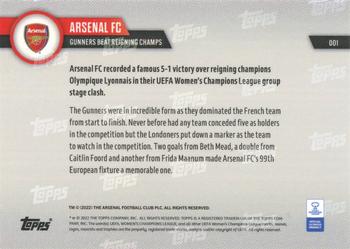 2022-23 Topps Now UEFA Women's Champions League #001 Arsenal FC Back