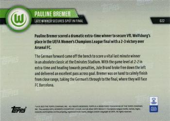 2022-23 Topps Now UEFA Women's Champions League #022 Pauline Bremer Back