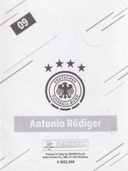 2022 Panini FIFA World Cup: Qatar 2022 Stickers DFB Team Germany - Base Gold #09 Antonio Rüdiger Back