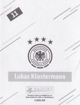 2022 Panini FIFA World Cup: Qatar 2022 Stickers DFB Team Germany - Base Gold #11 Lukas Klostermann Back