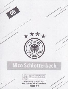 2022 Panini FIFA World Cup: Qatar 2022 Stickers DFB Team Germany - Black White #08 Nico Schlotterbeck Back