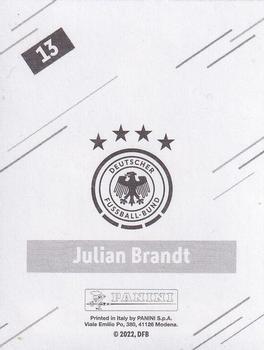 2022 Panini FIFA World Cup: Qatar 2022 Stickers DFB Team Germany - Black White #13 Julian Brandt Back