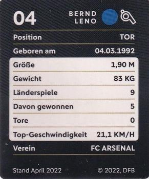 2022 Rewe DFB-Sammelalbum - Glitzer #4 Bernd Leno Back