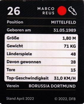 2022 Rewe DFB-Sammelalbum - Glitzer #26 Marco Reus Back