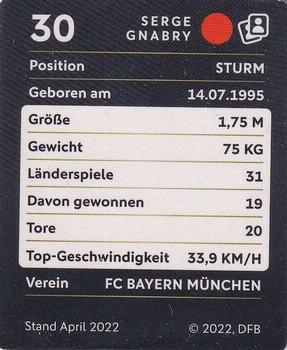 2022 Rewe DFB-Sammelalbum - Glitzer #30 Serge Gnabry Back