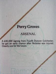 1986 Daily Mirror Stick With It #NNO Perry Groves Back