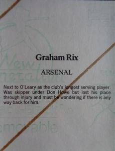 1986 Daily Mirror Stick With It #NNO Graham Rix Back