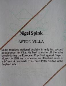 1986 Daily Mirror Stick With It #NNO Nigel Spink Back