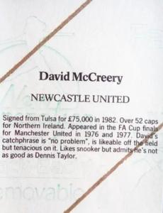 1986 Daily Mirror Stick With It #NNO David McCreery Back
