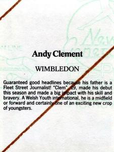 1986 Daily Mirror Stick With It #NNO Andy Clement Back