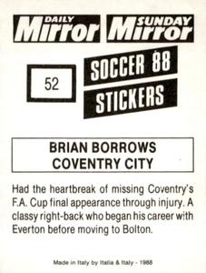 1987-88 Daily Mirror/Sunday Mirror Soccer 88 Stickers #52 Brian Borrows Back