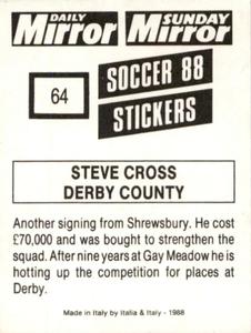 1987-88 Daily Mirror/Sunday Mirror Soccer 88 Stickers #64 Steve Cross Back