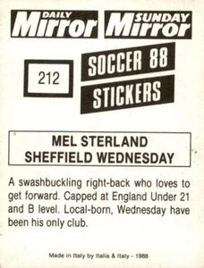 1987-88 Daily Mirror/Sunday Mirror Soccer 88 Stickers #212 Mel Sterland Back