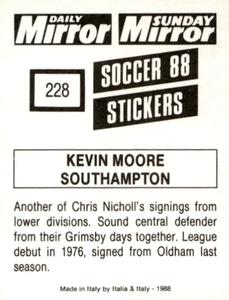 1987-88 Daily Mirror/Sunday Mirror Soccer 88 Stickers #228 Kevin Moore Back