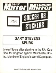 1987-88 Daily Mirror/Sunday Mirror Soccer 88 Stickers #246 Gary Stevens Back