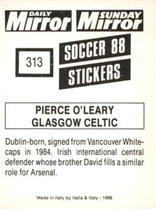 1987-88 Daily Mirror/Sunday Mirror Soccer 88 Stickers #313 Pierce O'Leary Back