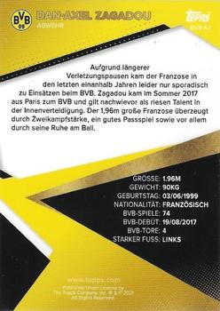 2021-22 Topps Borussia Dortmund #BVB-AZ Dan-Axel Zagadou Back