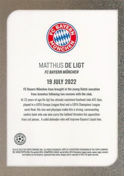 2022 Topps UEFA Champions League Summer Signings #NNO Matthijs de Ligt Back