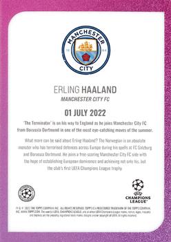 2022 Topps UEFA Champions League Summer Signings - Purple Foil #NNO Erling Haaland Back