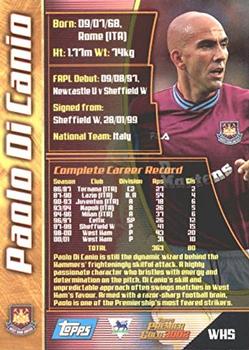 2001-02 Topps Premier Gold 2002 #WH5 Paolo Di Canio Back