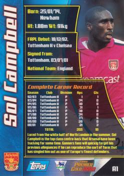 2001-02 Topps Premier Gold 2002 #A1 Sol Campbell Back