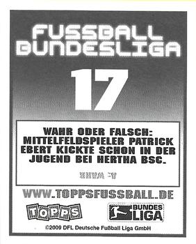 2009-10 Topps Fussball Bundesliga  #17 Patrick Ebert Back