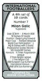 2022 Empire Collections International Footballers (4th set) #7 Milan Galic Back