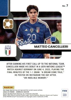 2022-23 Donruss - The Rookies #7 Matteo Cancellieri Back