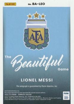 2022-23 Donruss - The Beautiful Game Autographs #BA-LEO Lionel Messi Back