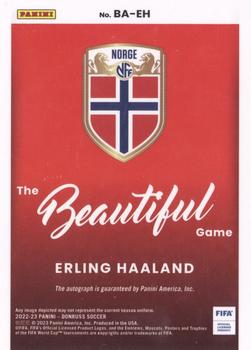 2022-23 Donruss - The Beautiful Game Autographs #BA-EH Erling Haaland Back
